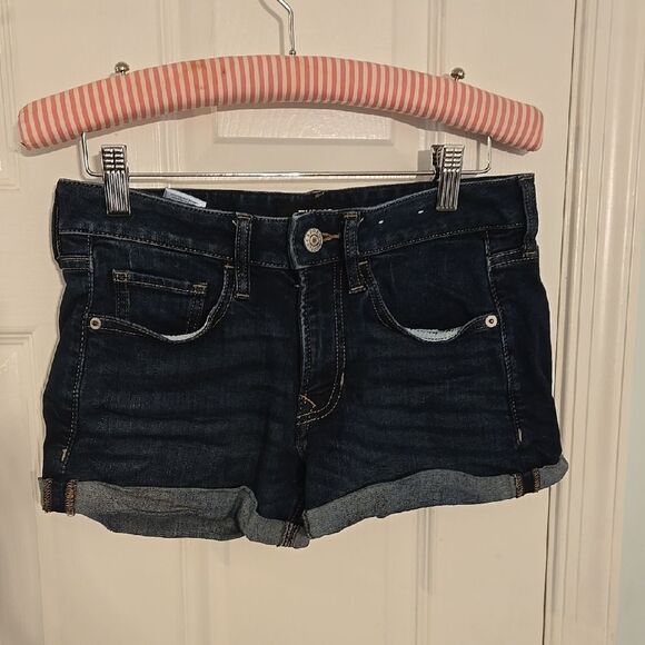 Dark Blue Denim Women's Shorts - Picture 1 of 5